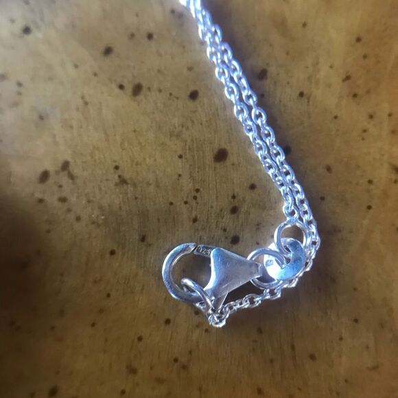 Natural Labradorite Sterling Silver Heart Necklace - Picture 5 of 6
